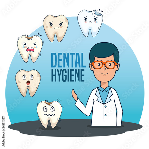 dentist man with teeth medicine diagnosis