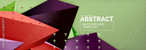 3d triangular shapes geometric background. Origami style pattern with triange shapes for decorative design. Poster design. Line design. Modern presentation template