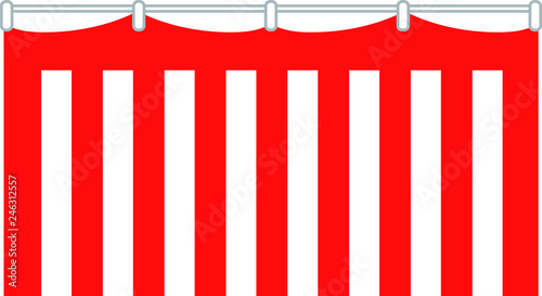 red and white curtain photo