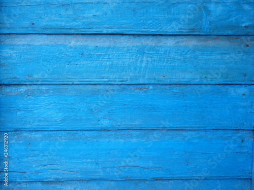 Old blue wooden wall for wood texture background.