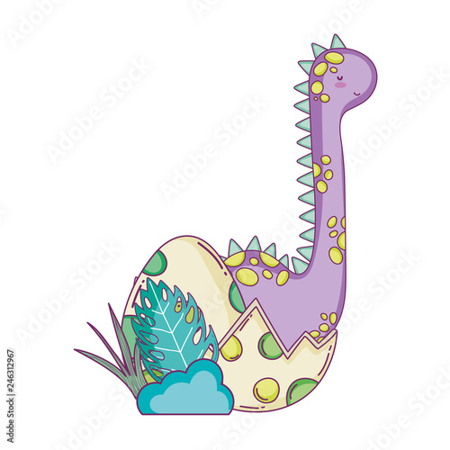 cute apatosaurus with eggs