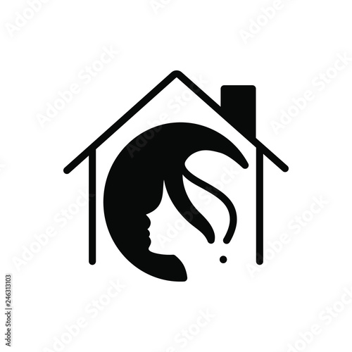 Black solid icon for salon at home