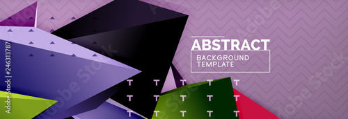 3d triangular shapes geometric background. Origami style pattern with triange shapes for decorative design. Poster design. Line design. Modern presentation template