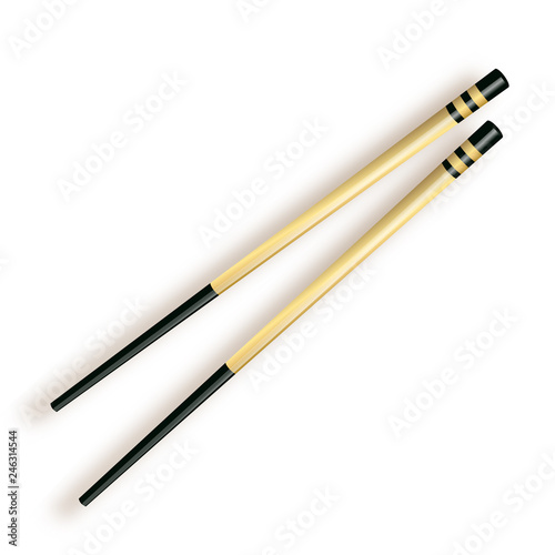 Chopsticks. Wooden chopsticks isolated on white background.