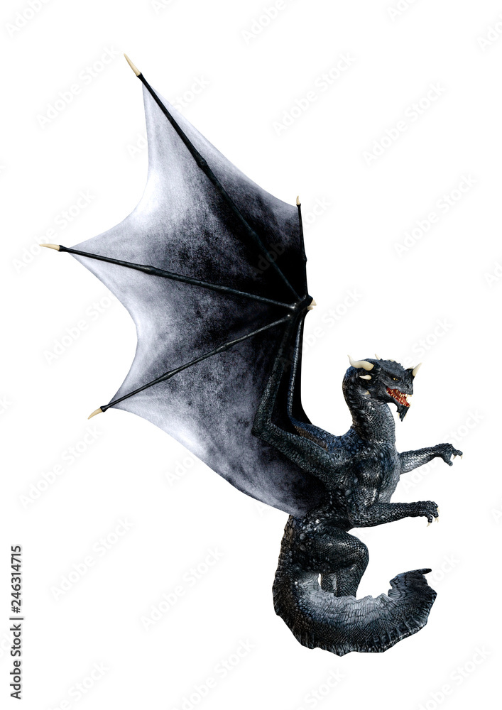 Fototapeta premium 3D Rendering Fairy Tale Dragon on White