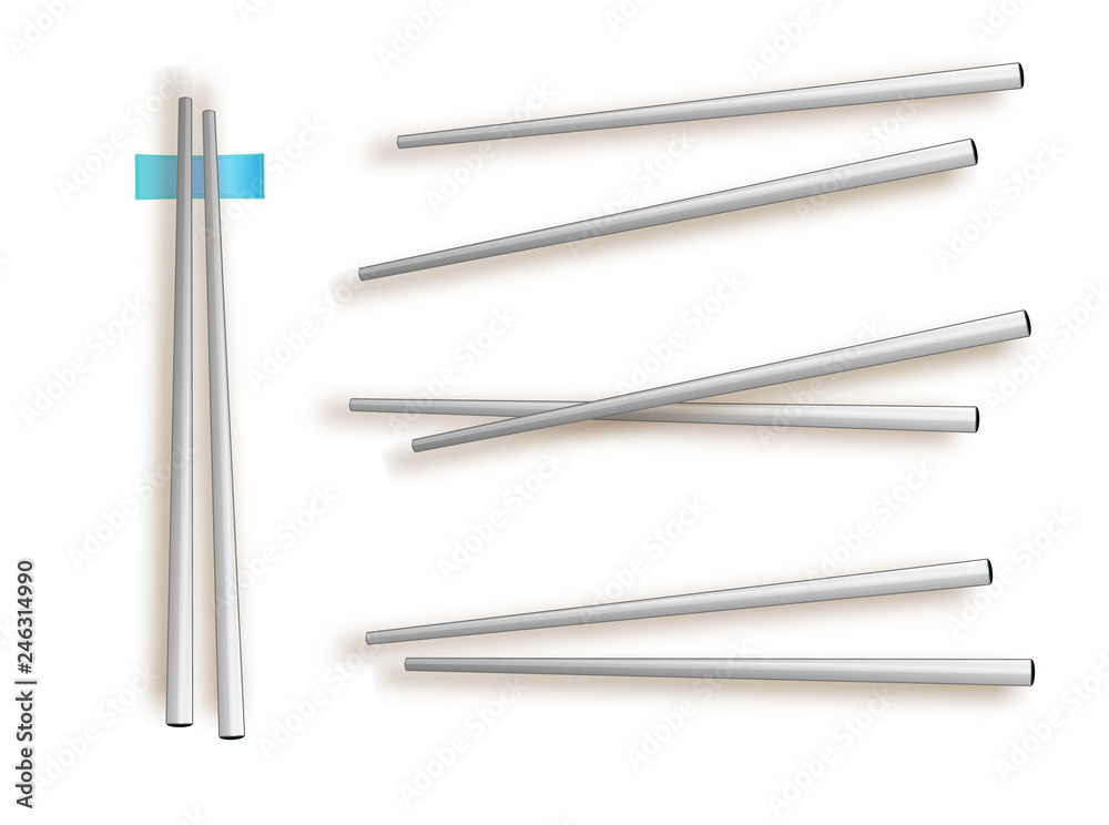 Chopsticks. Set Accessories for Sushi Isolated on White Background. Vector Illustration Chopsticks. Set Accessories for Sushi Isolated on White Background. Vector Illustration