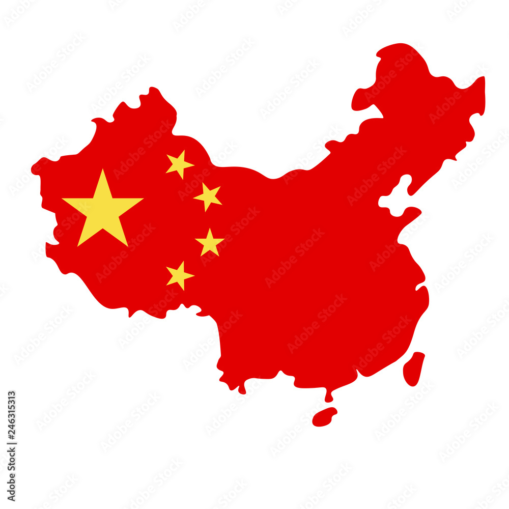 Naklejka premium map of China - flag