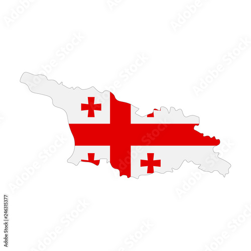 map of Georgia - flag