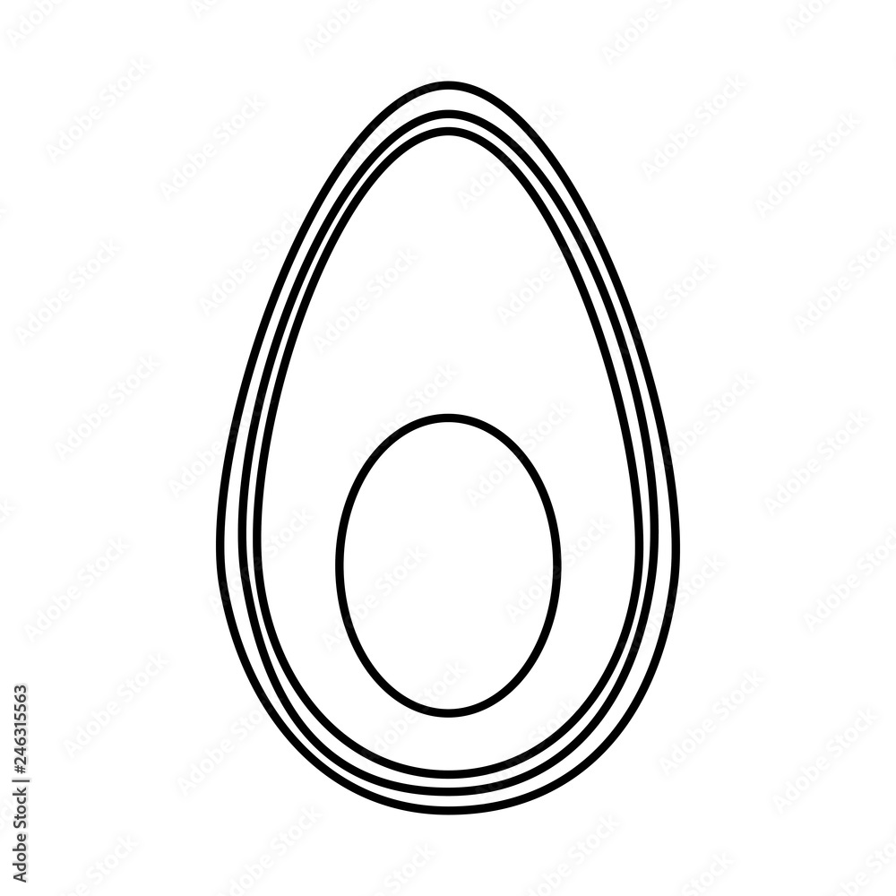 half avocado isolated icon