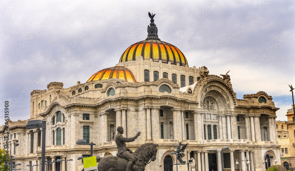Equestrian Statue Bellas Artes Palace Mexico City Mexico