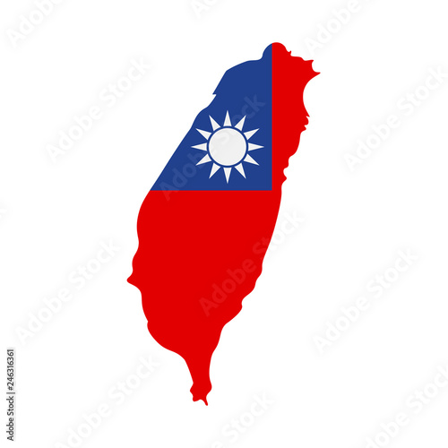 map of Taiwan - flag