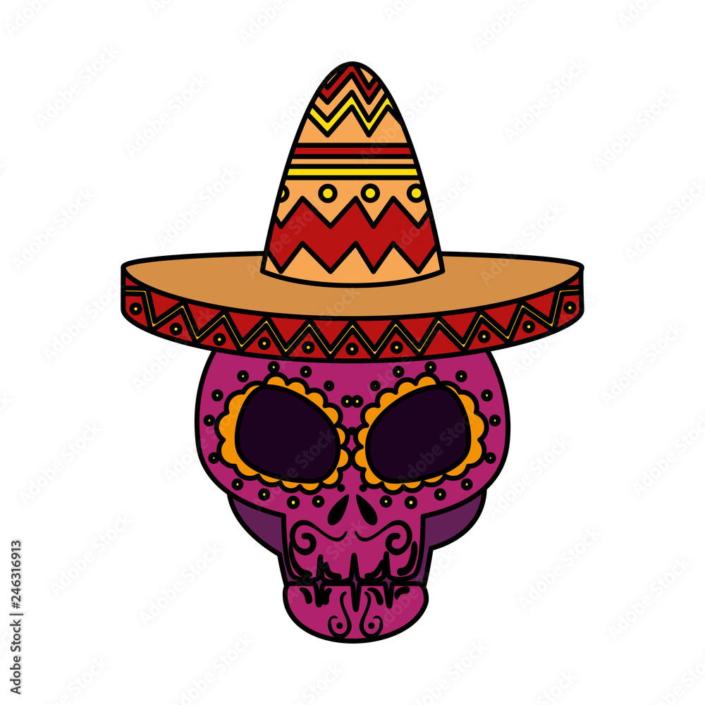 death day mask with mariachi hat death day mask with mariachi hat