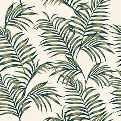 Wandcirkels Botanische print patronen Tropische bladeren op witte achtergrond  © berry2046