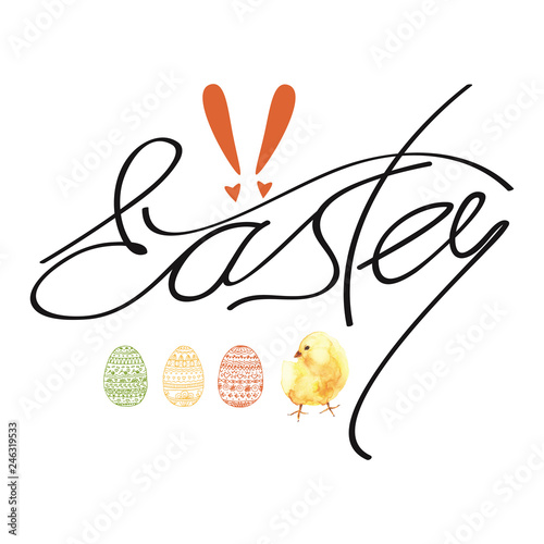 Happy Easter hand-drawn lettering.