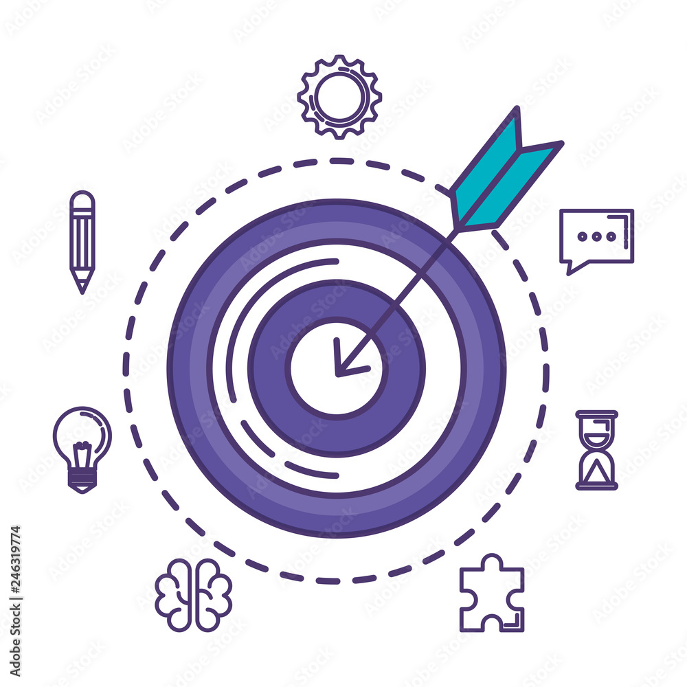 target with business set icons target with business set icons