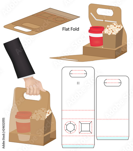 Box packaging die cut template design. 3d mock-up