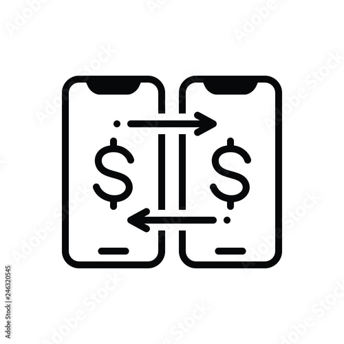 Black solid icon for money