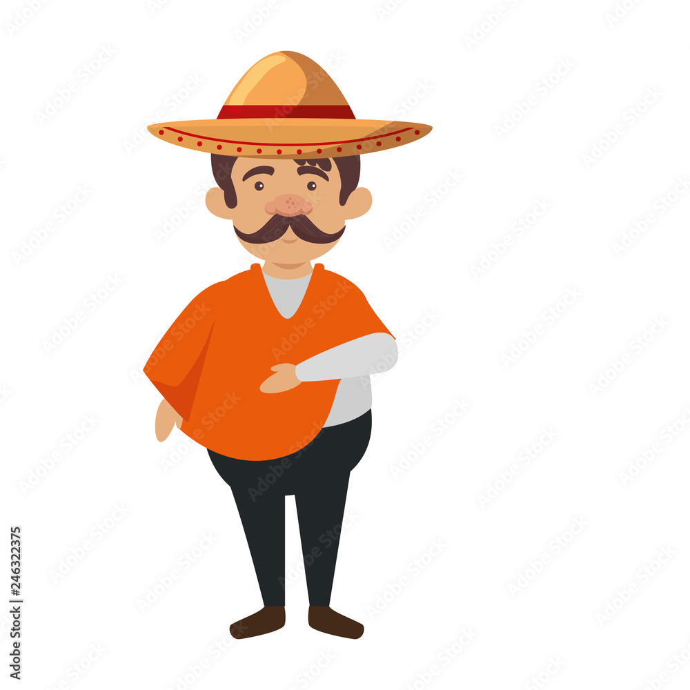 traditional mexican man with hat