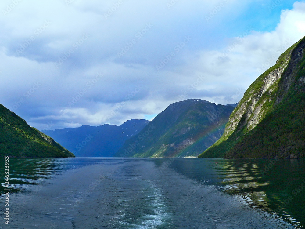 Norway-view from boat on the Geiranger fjord