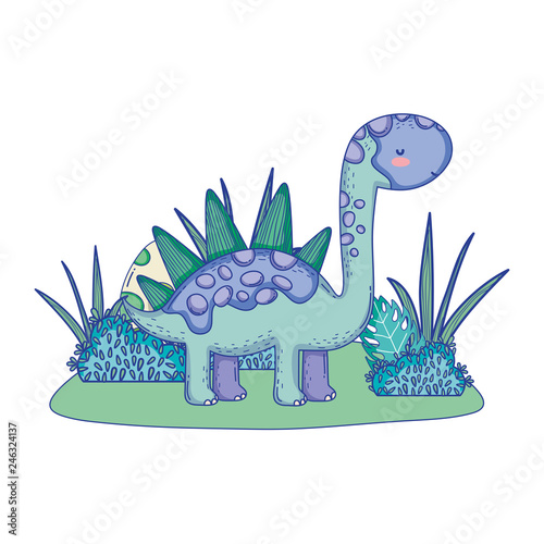 cute apatosaurus in the landscape