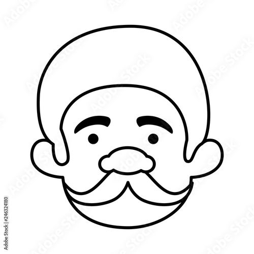 head man with mustache of macho man