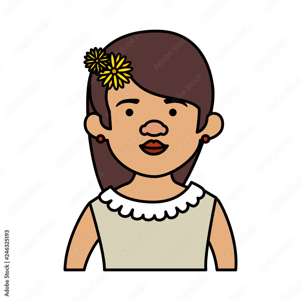 traditional mexican woman with hair flower traditional mexican woman with hair flower
