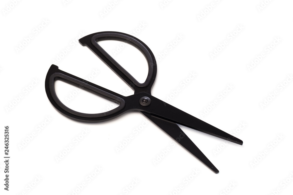 black scissors isolated on white. black scissors isolated on white.