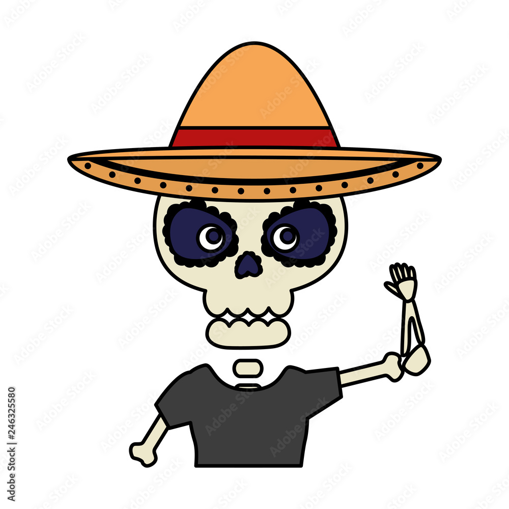 skeleton mexican with hat