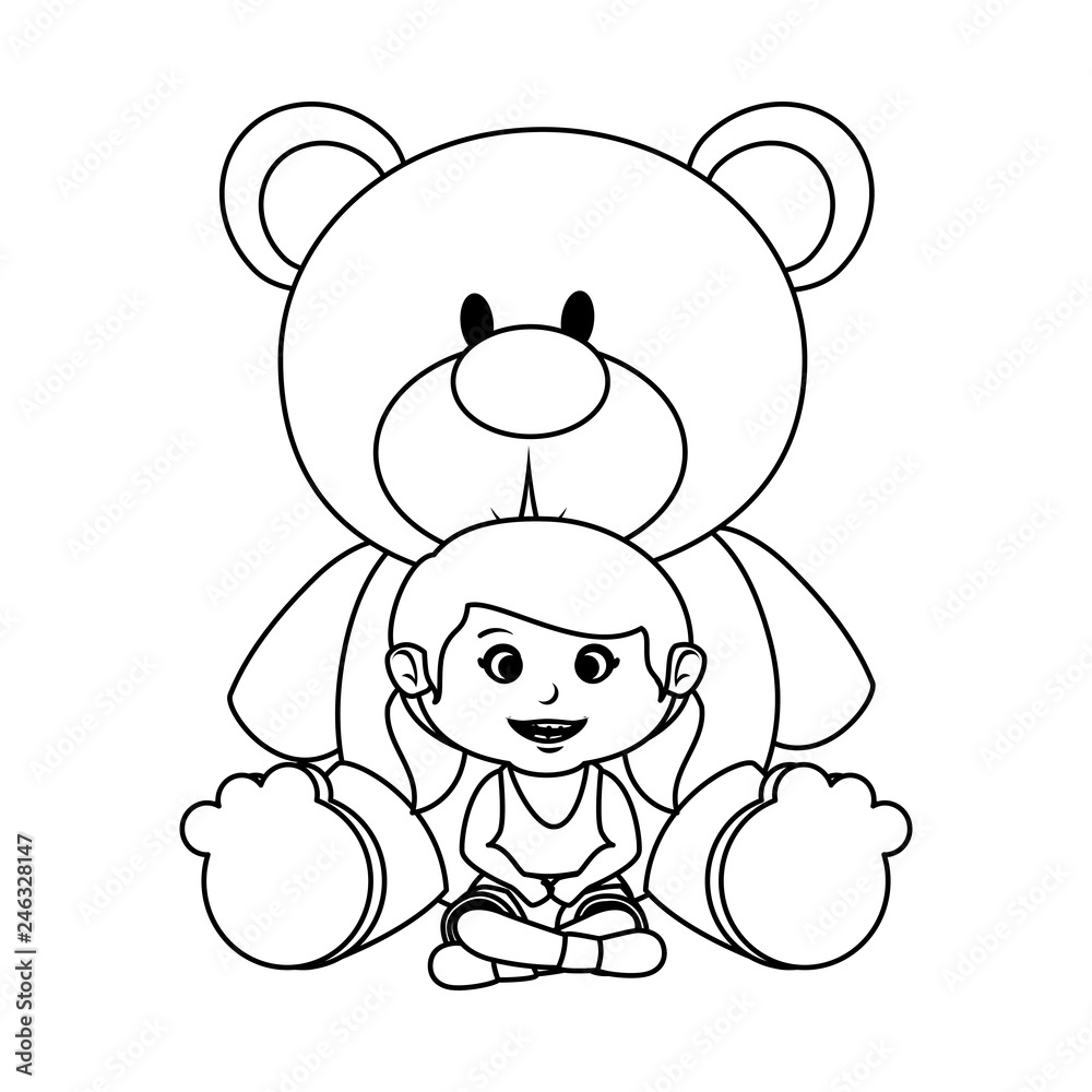 little girl with bear teddy little girl with bear teddy