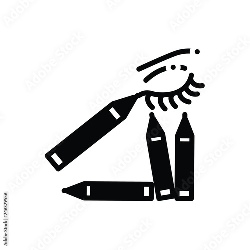 Black solid icon for eyeliner  
