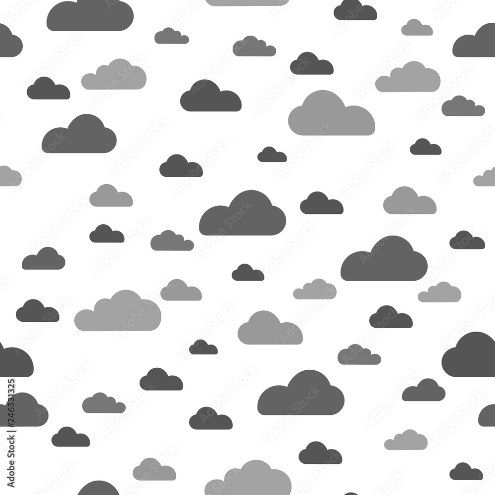 Blue cloud seamless pattern vector design baby art. Baby shower clouds , sky seamless pattern texture . - Vector Blue cloud seamless pattern vector design baby art. Baby shower clouds , sky seamless pattern texture . - Vector