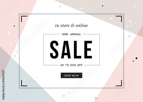 Sale banner template design. Vector illustration.