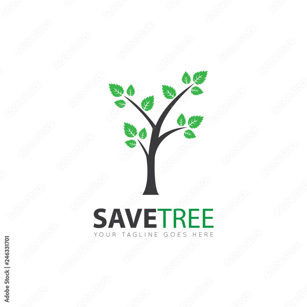 Obraz premium tree logo and icon vector illustration design template