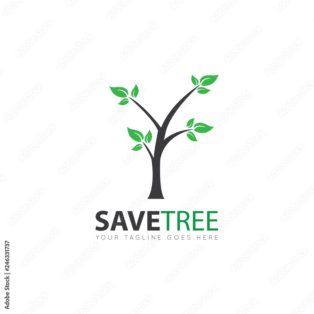 Obraz premium tree logo and icon vector illustration design template