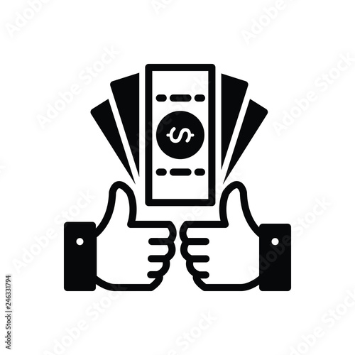 Black solid icon for benefits 