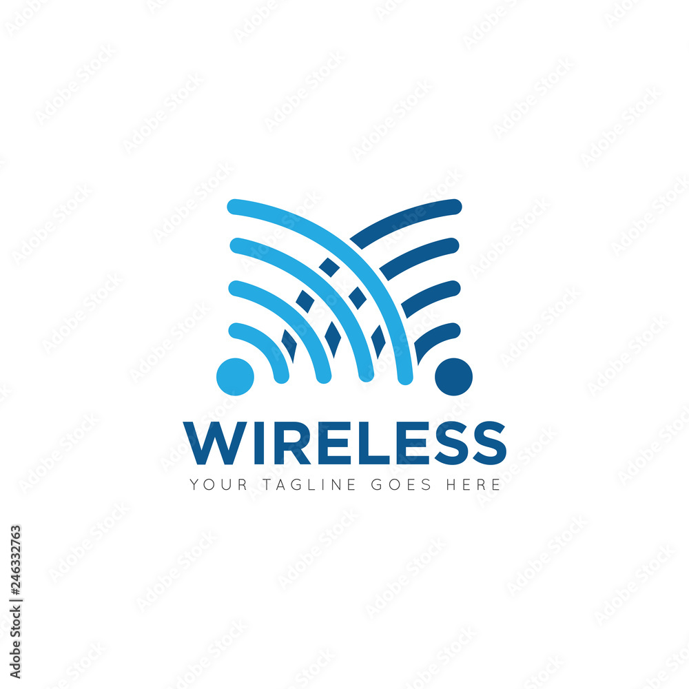 Wifi wireless internet signal logo and icon vector design template. Wifi wireless internet signal logo and icon vector design template.