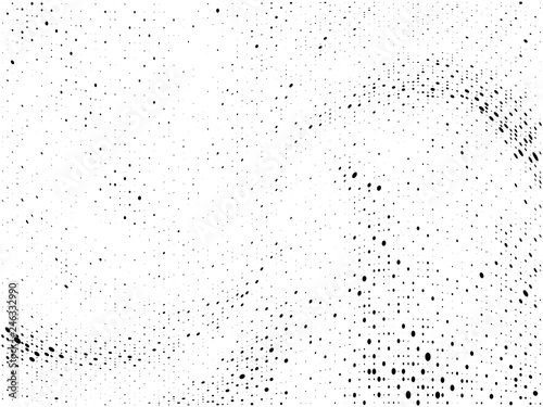 Abstract Halftone gradient dots background. Black white grunge texture. Pop Art circle comic pattern. Outer space  rays twisted  vector. Template for presentation flyer  business cards  stickers