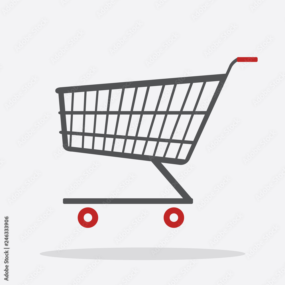 shopping cart flat design icon