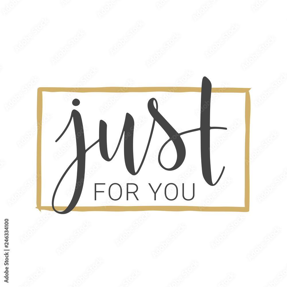 Handwritten lettering of Just For You on white background Stock Vector ...