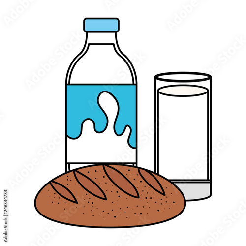 delicious milk bottle with bread