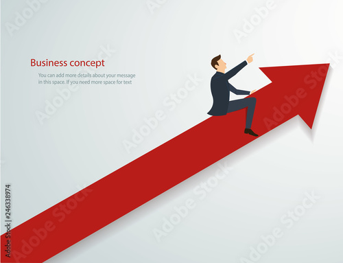 businessman ride on arrow and space for write background. vector illustration eps10