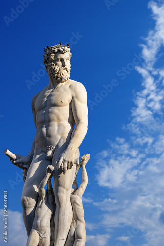 Statue of Neptune - Roman God - Florence Italy