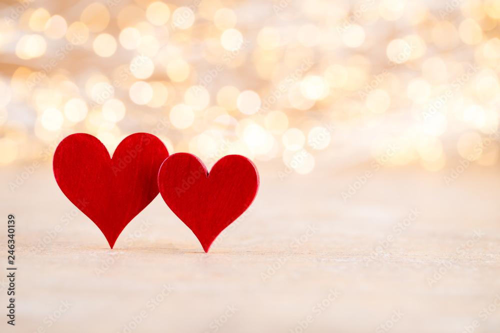 Red heart bokeh background, valentine day greeting card. Red heart bokeh background, valentine day greeting card.