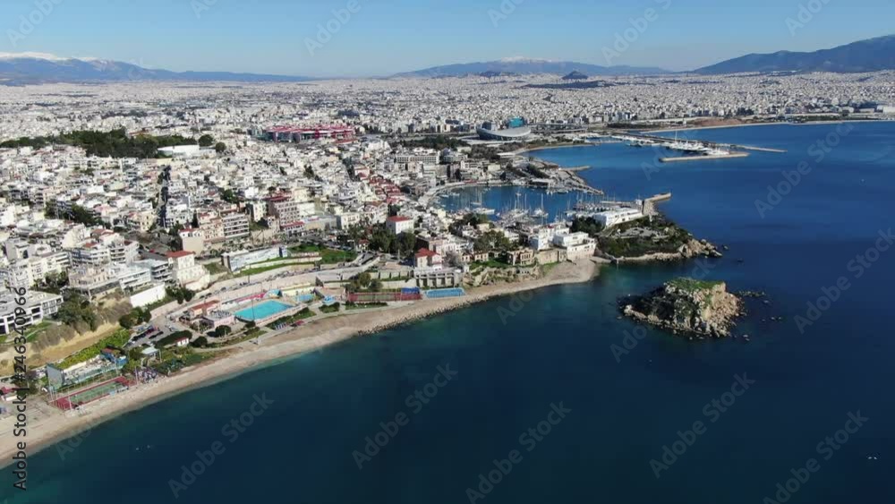 Aerial drone bird's eye view video of famous port of Piraeus one of the largest in Europe, Attica, Greece Aerial drone bird's eye view video of famous port of Piraeus one of the largest in Europe, Attica, Greece