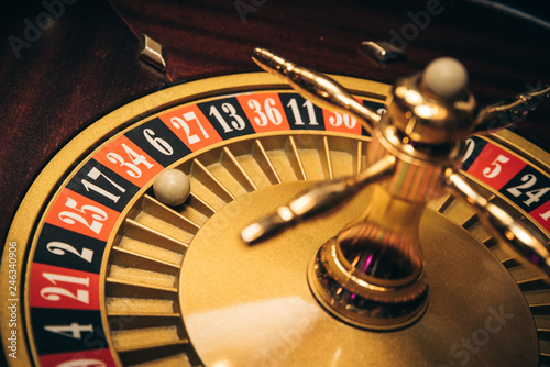 Close up - Roulette mit der Kugel auf der 34