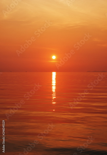 beautiful sunset at the beach in Thailand, Samui