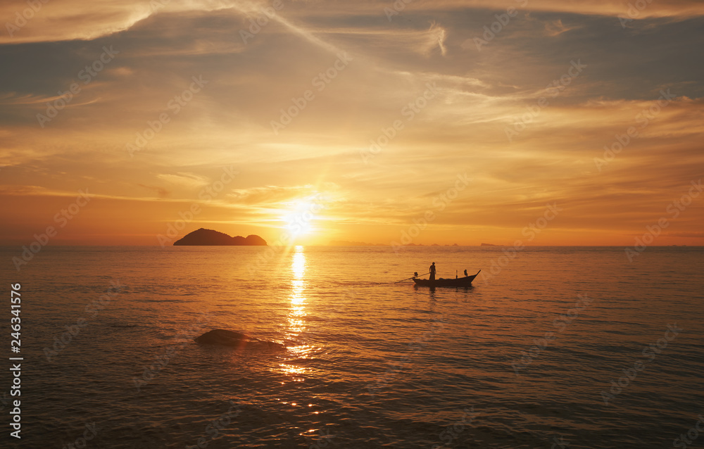 Koh Phangan island, Thailand. Sunset on the sea