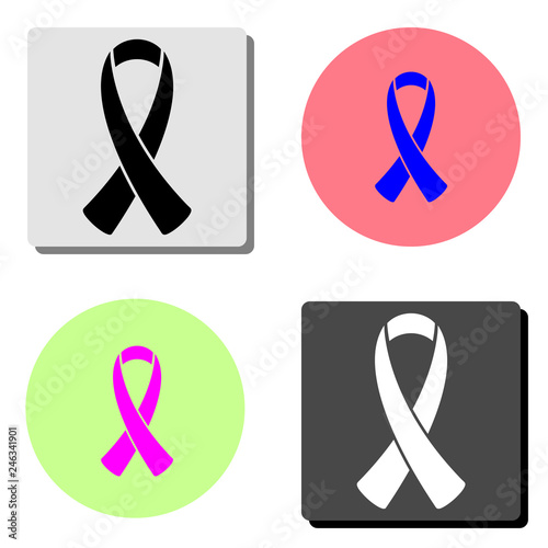 breast cancer awareness ribbon. flat vector icon