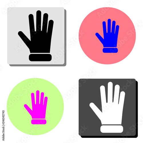 Protective glove. flat vector icon
