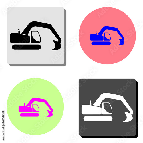 excavator. flat vector icon
